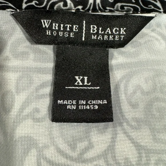 White House Black Market Flowy Ruffled Blouse with Cinched Waist, Size XL - Picture 4 of 5